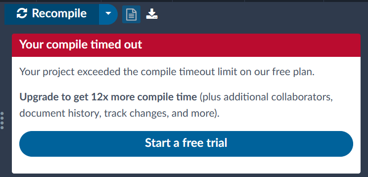 Overleaf Compile Timed Out